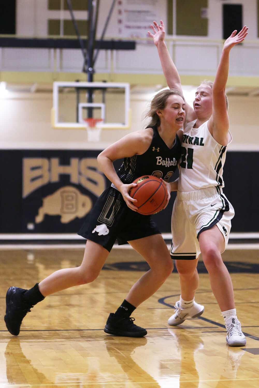 Ava Wagner pushes into defender Hailey Euell